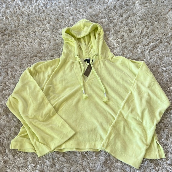 NWT J. Crew Terry V-Neck Hoodie - Picture 3 of 5